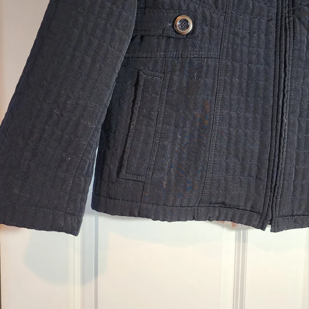 Lanesboro Dark Blue Quilted Zip Up Jacket L